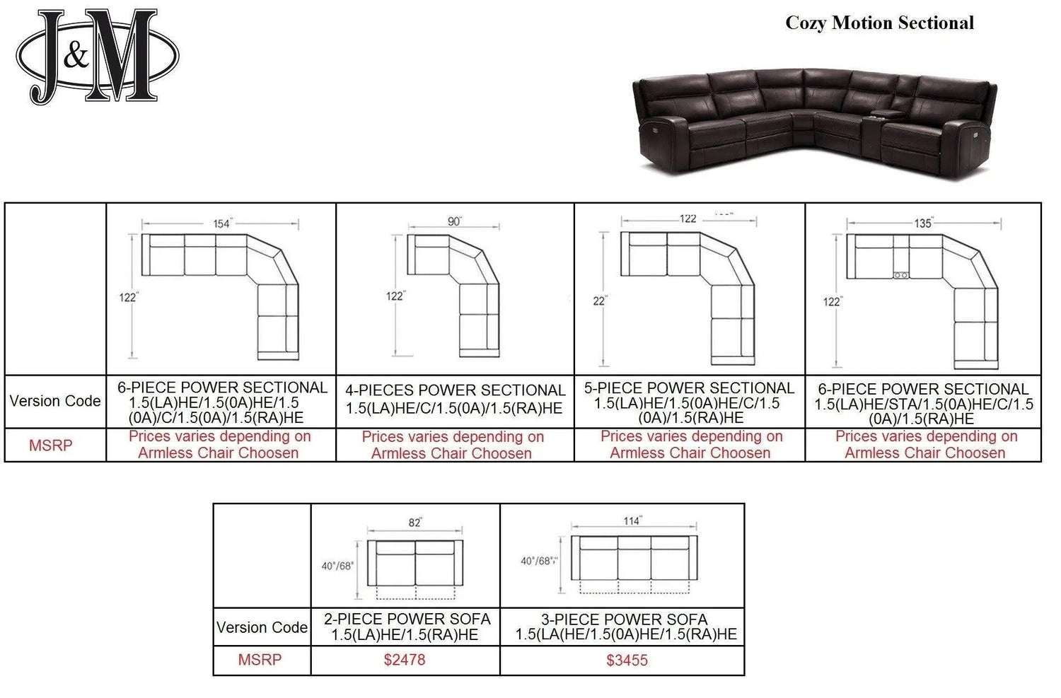 Cozy 6Pc Motion Sectional | J&M | Home Elegance USA