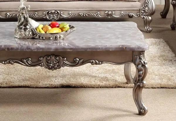 Cristina Traditional Sofa And Loveseat In Beige Wood Finish | Cosmos | Home Elegance USA