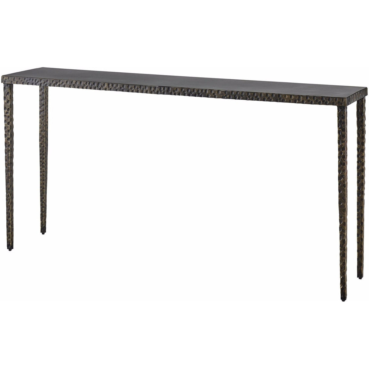 Minimalist Console Table Oil Rubbed Bronze Metal Accent | Universal