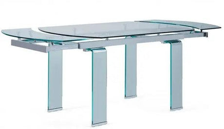 D2160 Contemporary Rectangular Dining Table - Clear Glass Top | Global | Home Elegance USA