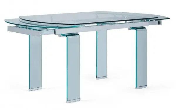 D2160 Contemporary Rectangular Dining Table - Clear Glass Top | Global | Home Elegance USA