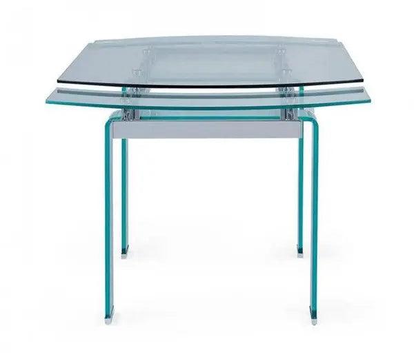 D2160 Contemporary Rectangular Dining Table - Clear Glass Top | Global | Home Elegance USA