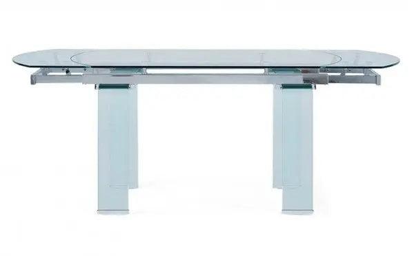 D2160 Contemporary Rectangular Dining Table - Clear Glass Top | Global | Home Elegance USA