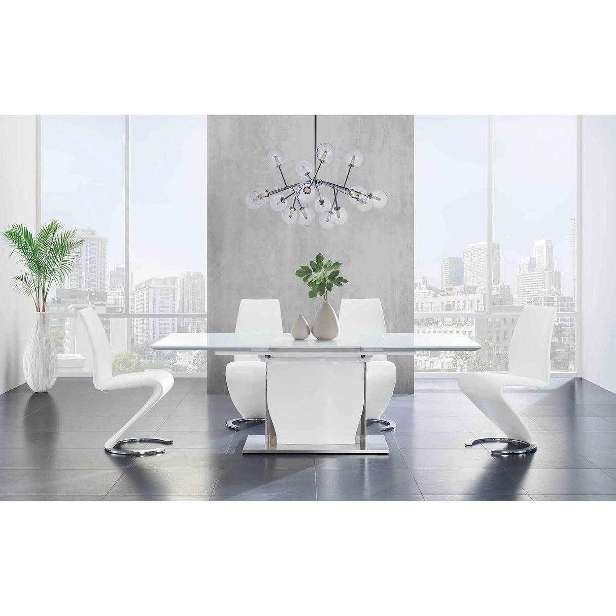 D2279DT 5 - Piece Glass Top Dining Room Set | Global | Home Elegance USA