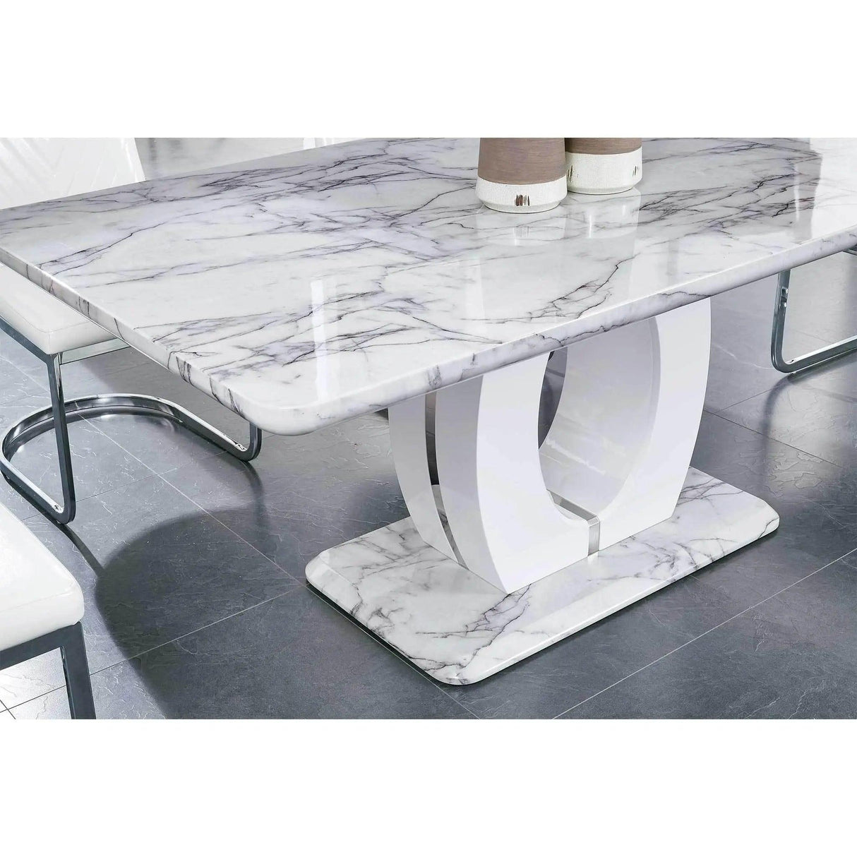 D894DT 5 - Piece Faux Marble Top Dining Room Set | Global | Home Elegance USA