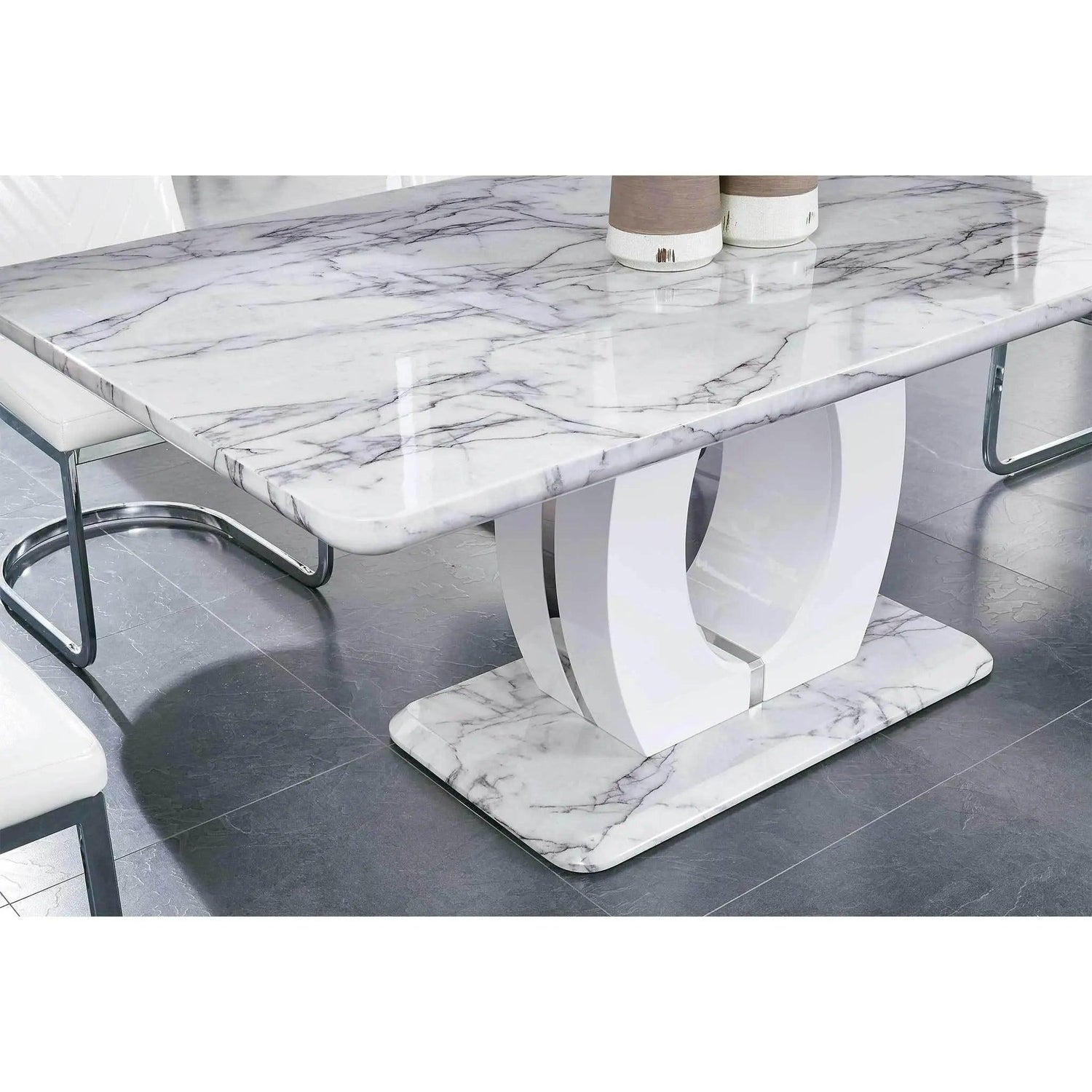 D894DT 5 - Piece Faux Marble Top Dining Room Set | Global | Home Elegance USA