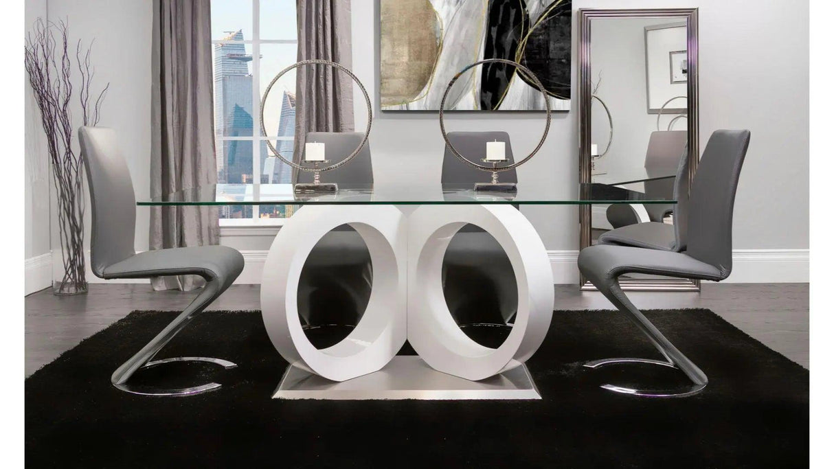 D9002DT 5 - Piece Glass Top Dining Room Set | Global | Home Elegance USA