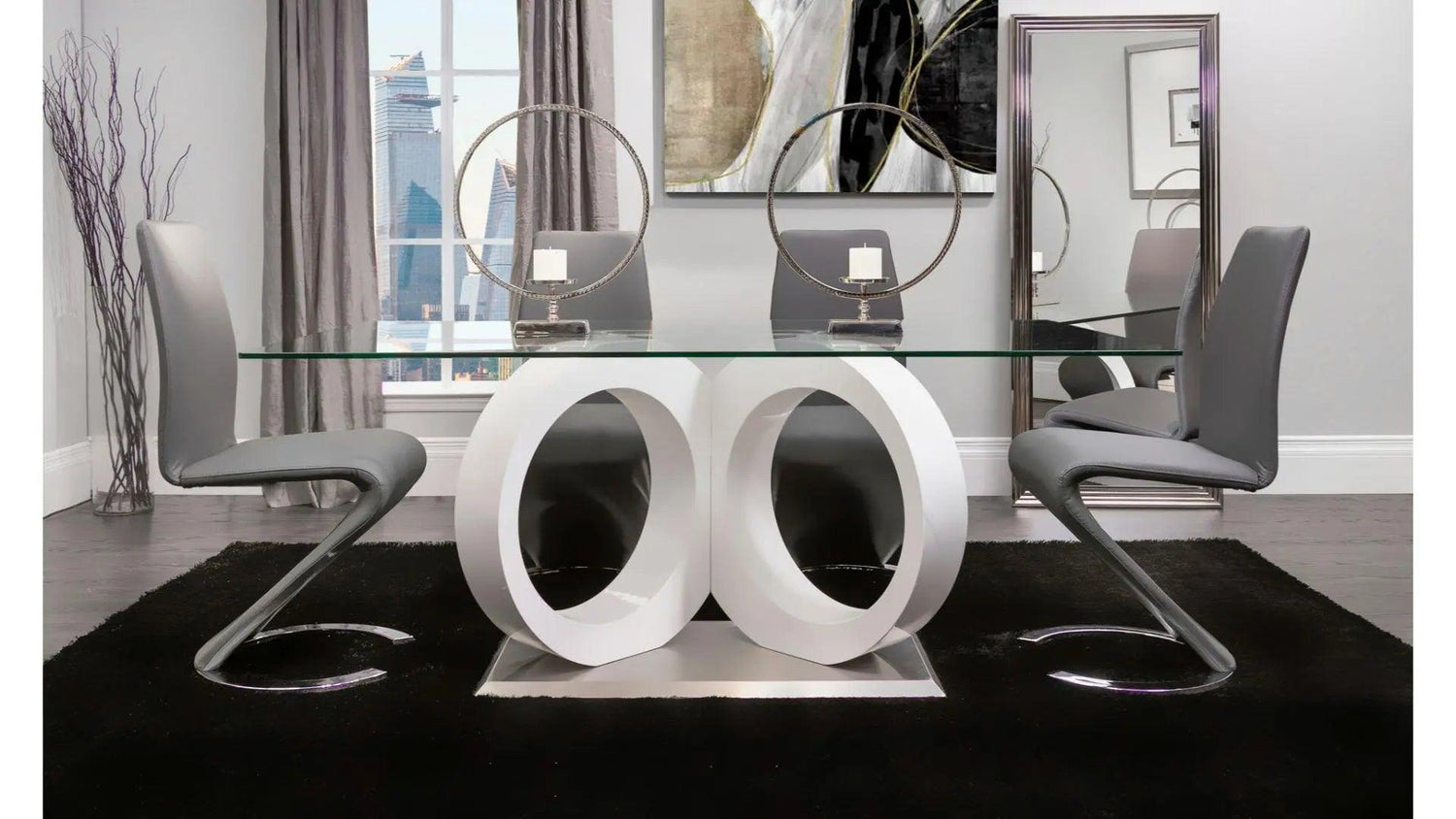 D9002DT 5 - Piece Glass Top Dining Room Set | Global | Home Elegance USA