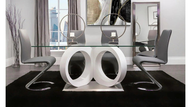 D9002DT 5 - Piece Glass Top Dining Room Set | Global | Home Elegance USA