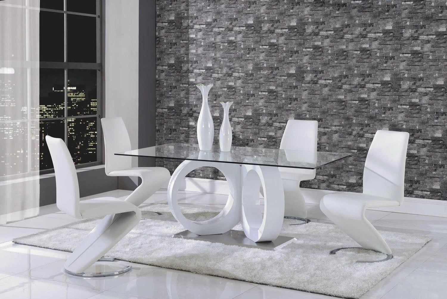 D9002DT 5 - Piece Glass Top Dining Room Set | Global | Home Elegance USA