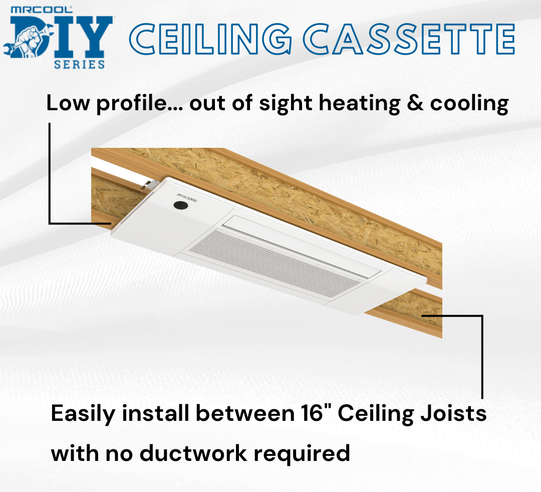 MRCOOL DIY Mini Split - 21,000 BTU 2 Zone Ceiling Cassette Ductless Air Conditioner and Heat Pump with 25 ft. Install Kit, DIY227HPC0912-25 - Home Elegance USA