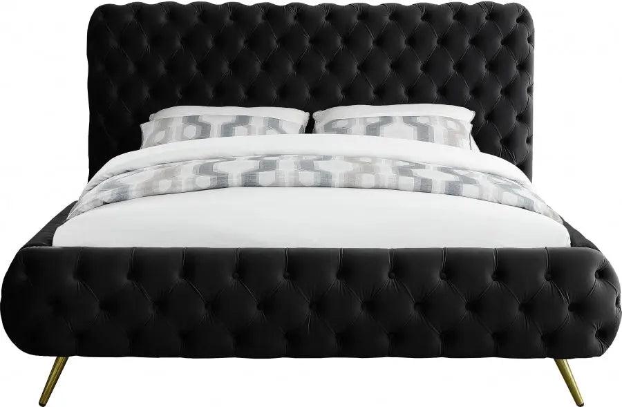 Delano Velvet Platform Bed | Meridian | Home Elegance USA