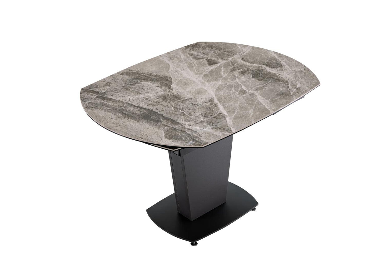 Esf Furniture - Extravaganza 2417 Marble Table Grey Taupe With 3405 Chairs Beige - 2417-3405Beige-6Chair