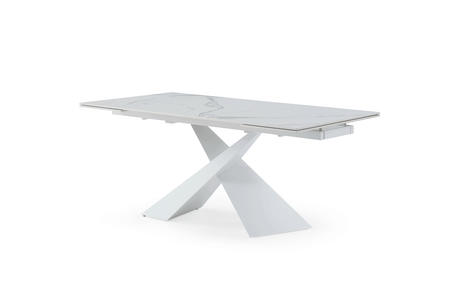 Esf Furniture - Extravaganza 9113 Dinning Table White W/Ext - 9113Dt