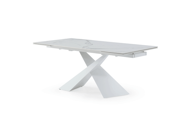 Esf Furniture - Extravaganza 9113 Dinning Table White W/Ext - 9113Dt