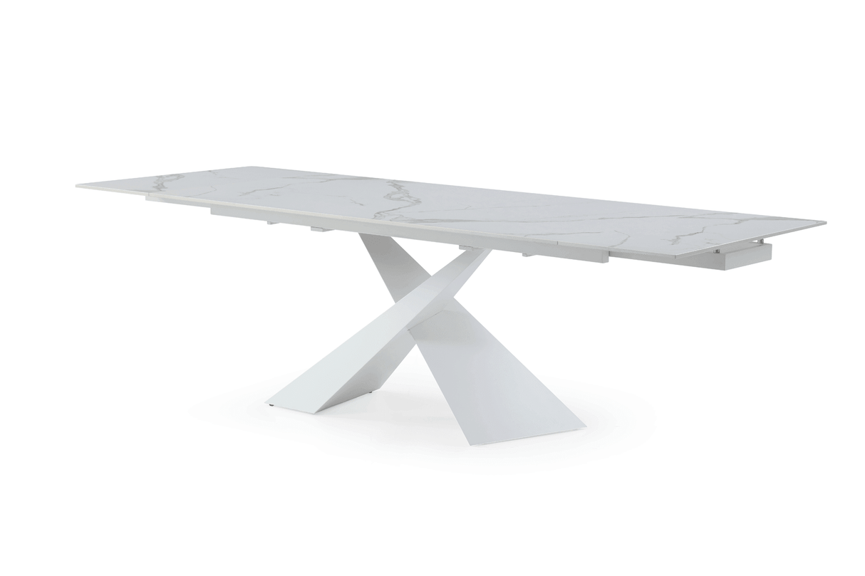 Esf Furniture - Extravaganza 9113 Dinning Table White W/Ext - 9113Dt