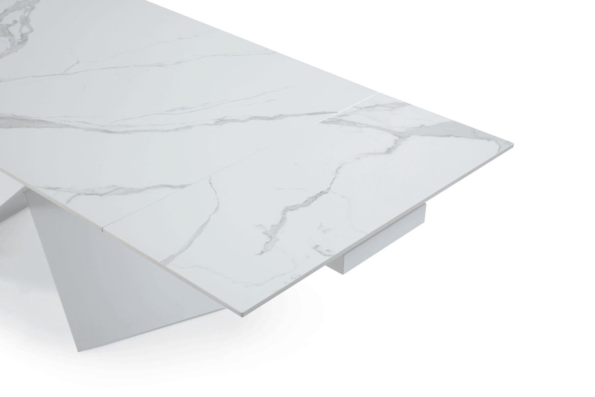 Esf Furniture - Extravaganza 9113 Dinning Table White W/Ext - 9113Dt