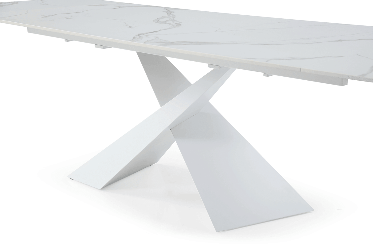 Esf Furniture - Extravaganza 9113 Dinning Table White W/Ext - 9113Dt