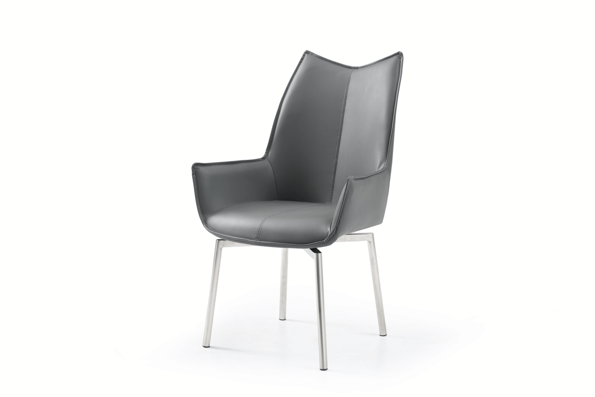 9188 Dining Table With 1218 Swivel Dark Grey Chairs - 9188 - 1218 - 8Greychair | ESF | Home Elegance USA