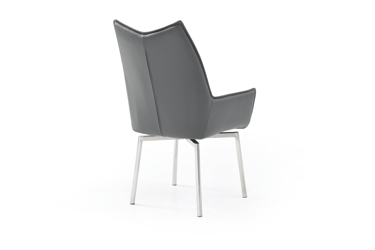 9188 Dining Table With 1218 Swivel Dark Grey Chairs - 9188 - 1218 - 6Greychair | ESF | Home Elegance USA
