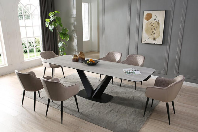 9189 Dining Table With 1218 Dining Chairs - 9189 - 1117 - 5Set | ESF | Home Elegance USA