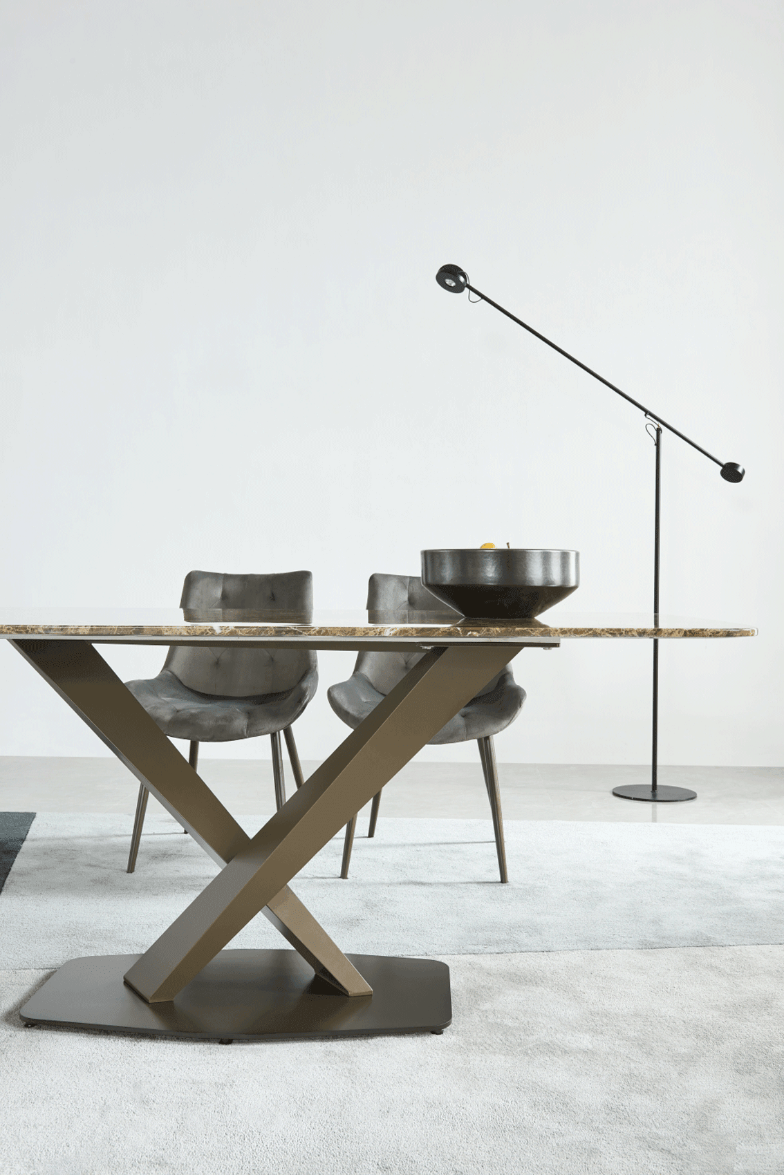Esf Furniture - Extravaganza 311 Marble Dining Table With 137 Chairs - 311-137-4Chair