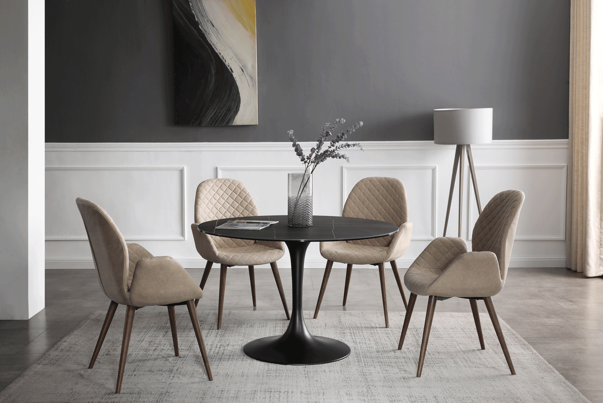 Esf Furniture - Extravaganza 9088 Ceramic Dining Table With 1233 Chairs - 9088Diningtable-1233Chair
