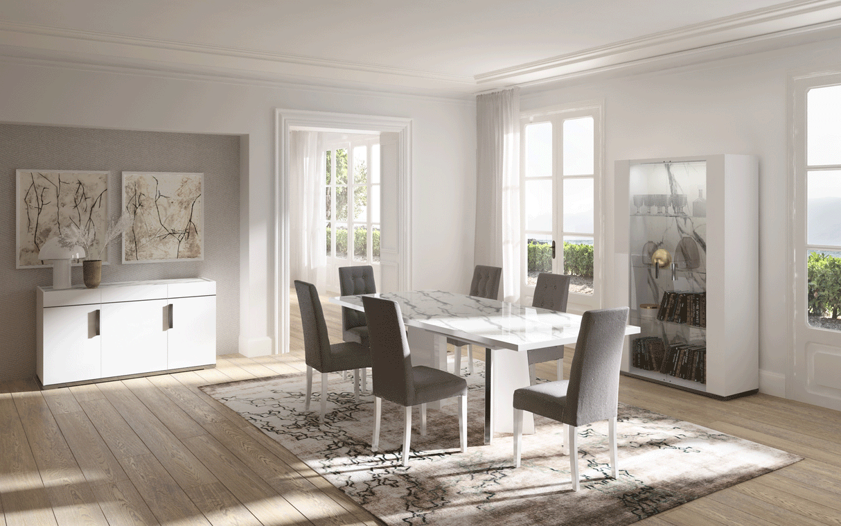 Carrara Dining Table With 18'' Extension - Carraratable | ESF | Home Elegance USA