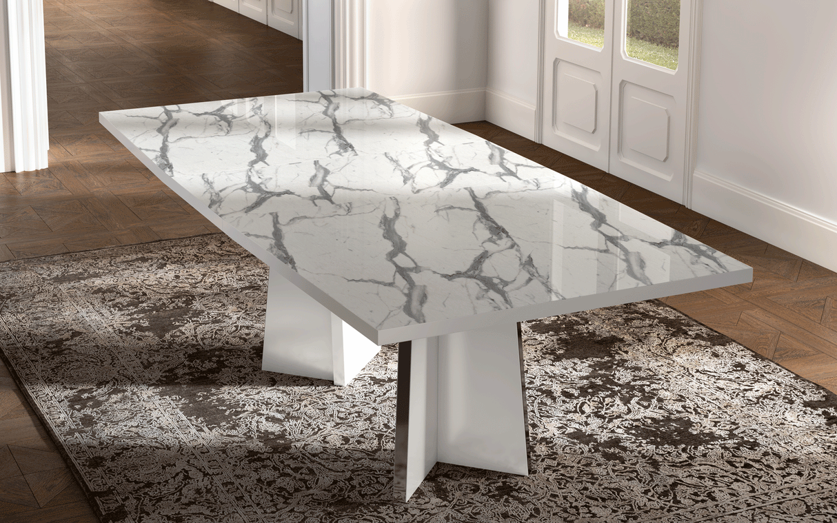 Carrara Dining Table With 18'' Extension - Carraratable | ESF | Home Elegance USA