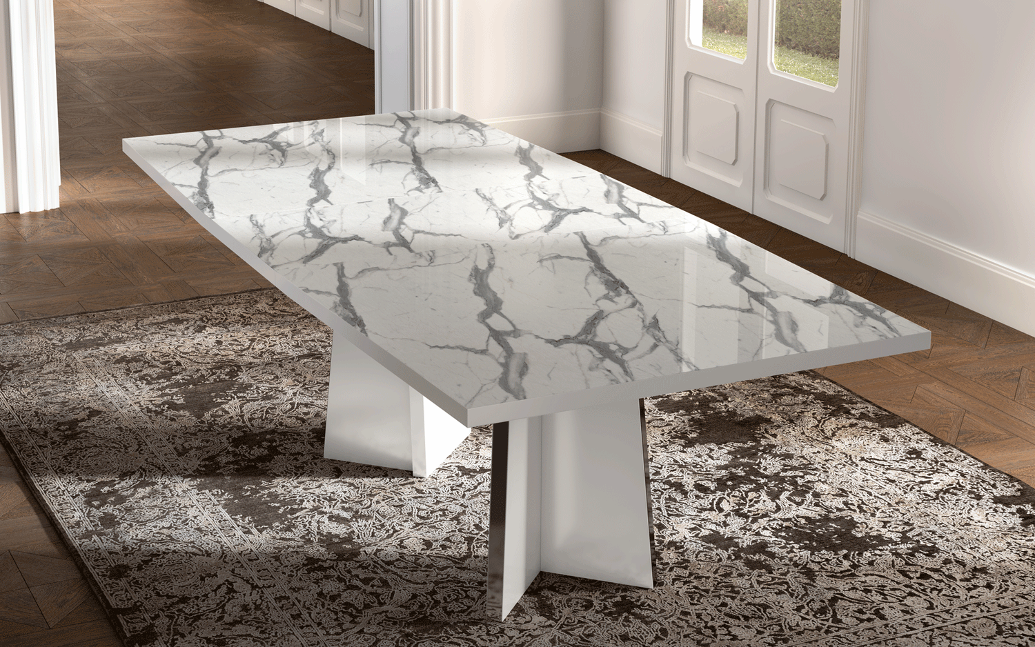 Esf Furniture - Carrara 10 Piece Dining Room Set - Carrara-10Set
