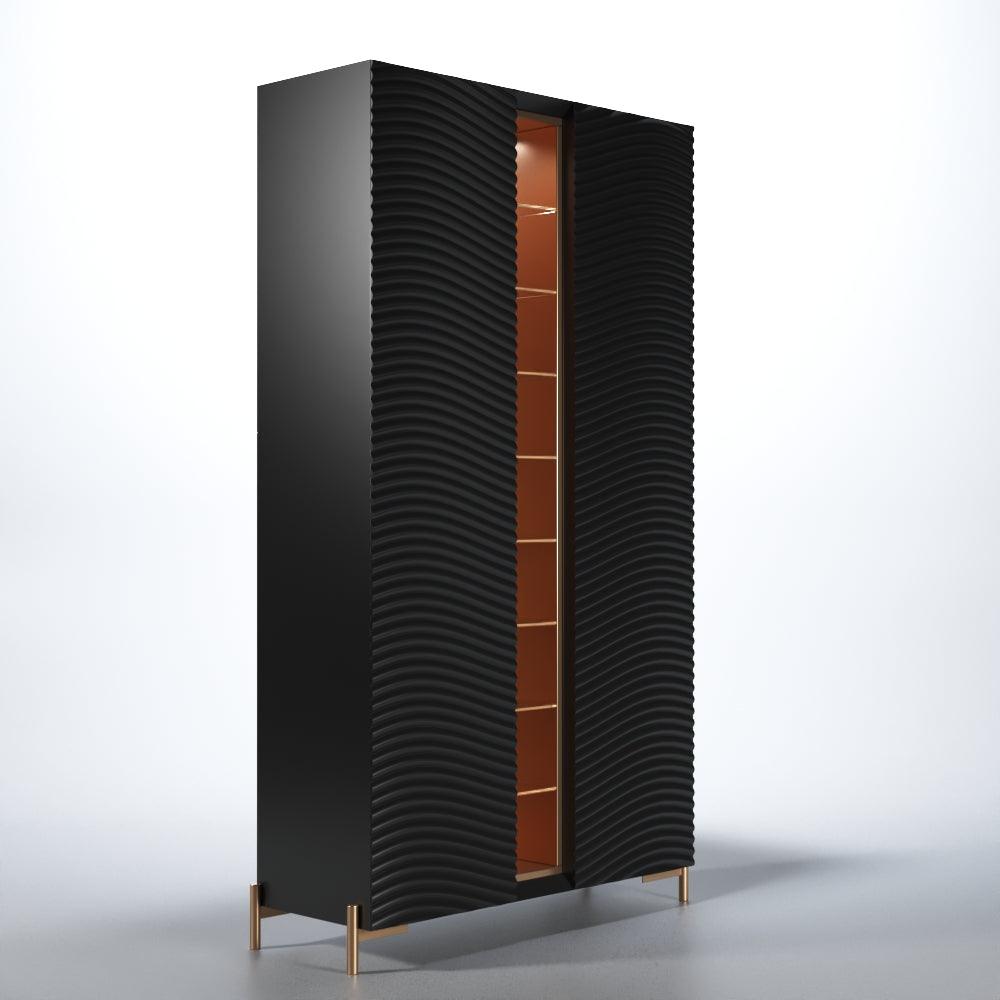 Esf Furniture - Wave 2 Door China In Matt Gold - Wavechinagrey