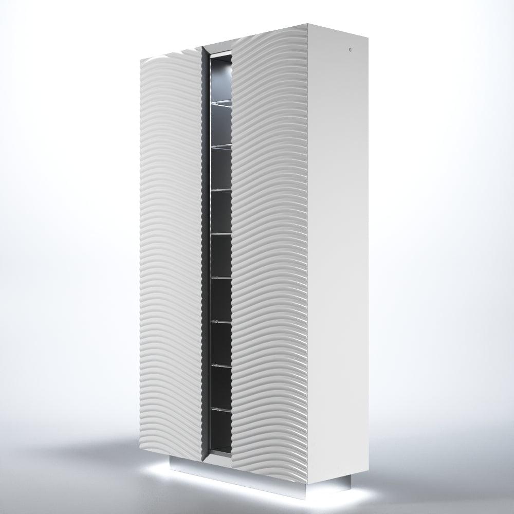 Esf Furniture - Wave 2 Door China With Light In White Matt - Wavechinawhite
