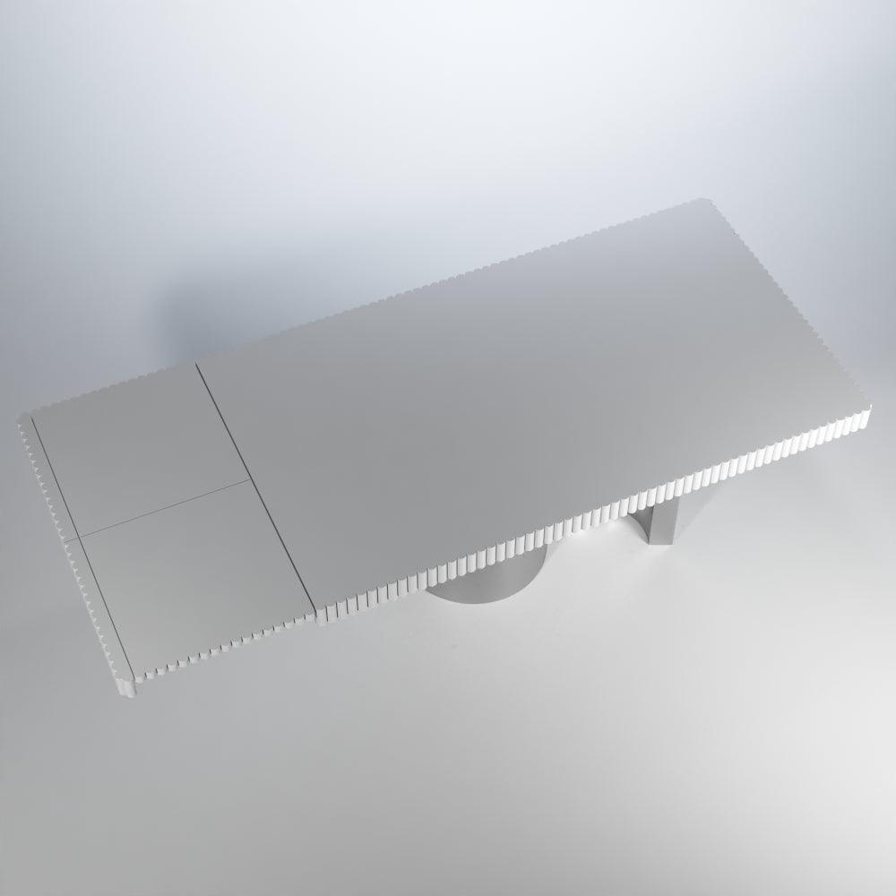 Esf Furniture - Wave Dining Table With 2 Extension In White Matt - Wavetablewhite