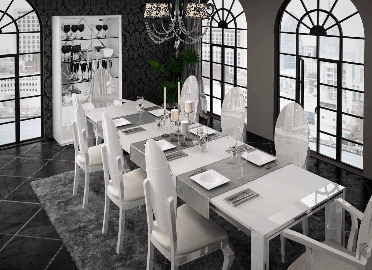 Carmen White Dining Table With Extension - Carmentablewhite | ESF | Home Elegance USA
