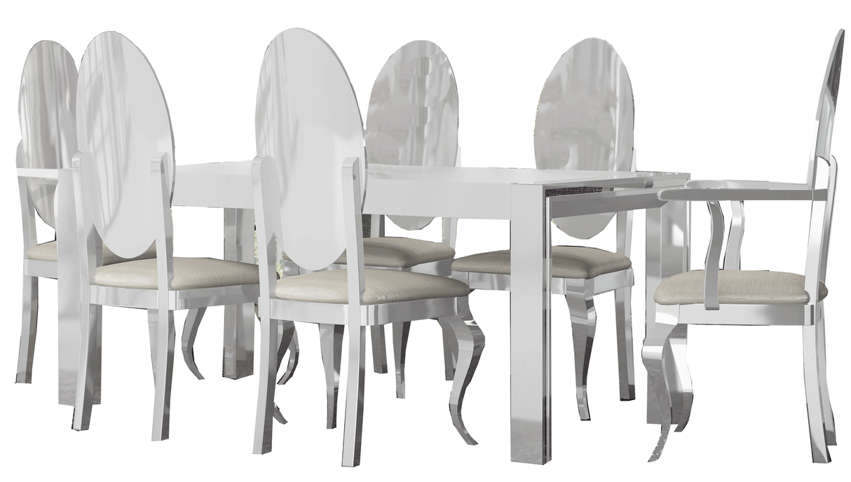 Carmen White Dining Table With Extension - Carmentablewhite | ESF | Home Elegance USA