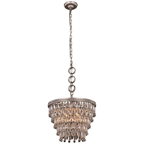 Elegant Lighting Nordic 4 Lights Antique Silver Pendant - Home Elegance USA