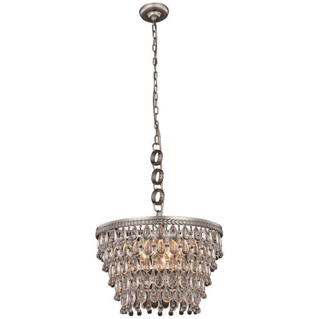 Elegant Lighting Nordic 5 Lights Antique Silver Pendant - Home Elegance USA
