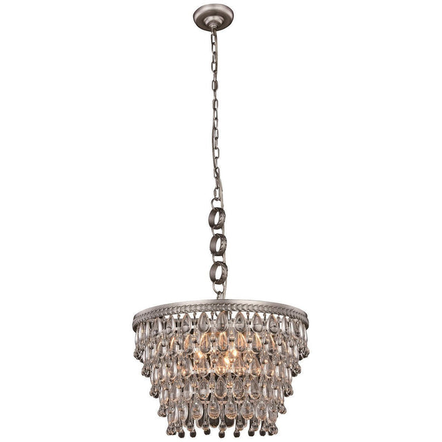 Elegant Lighting Nordic 5 Lights Antique Silver Pendant - Home Elegance USA
