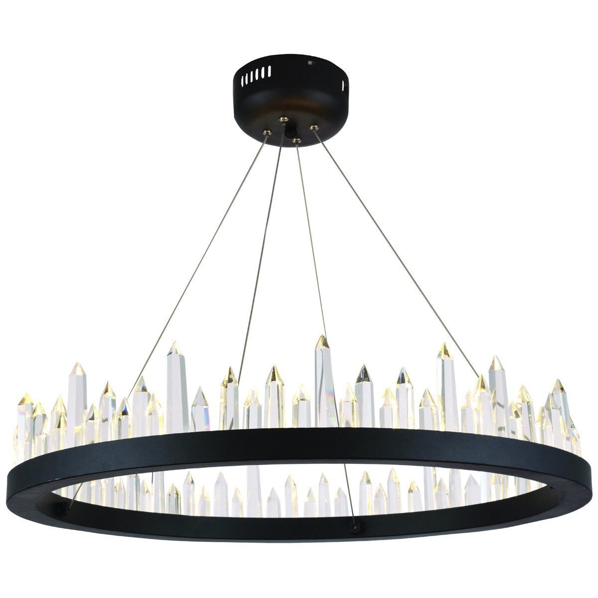 Elegant Lighting Malta Hang Led Satin Dark Grey 26" Chandelier - Home Elegance USA