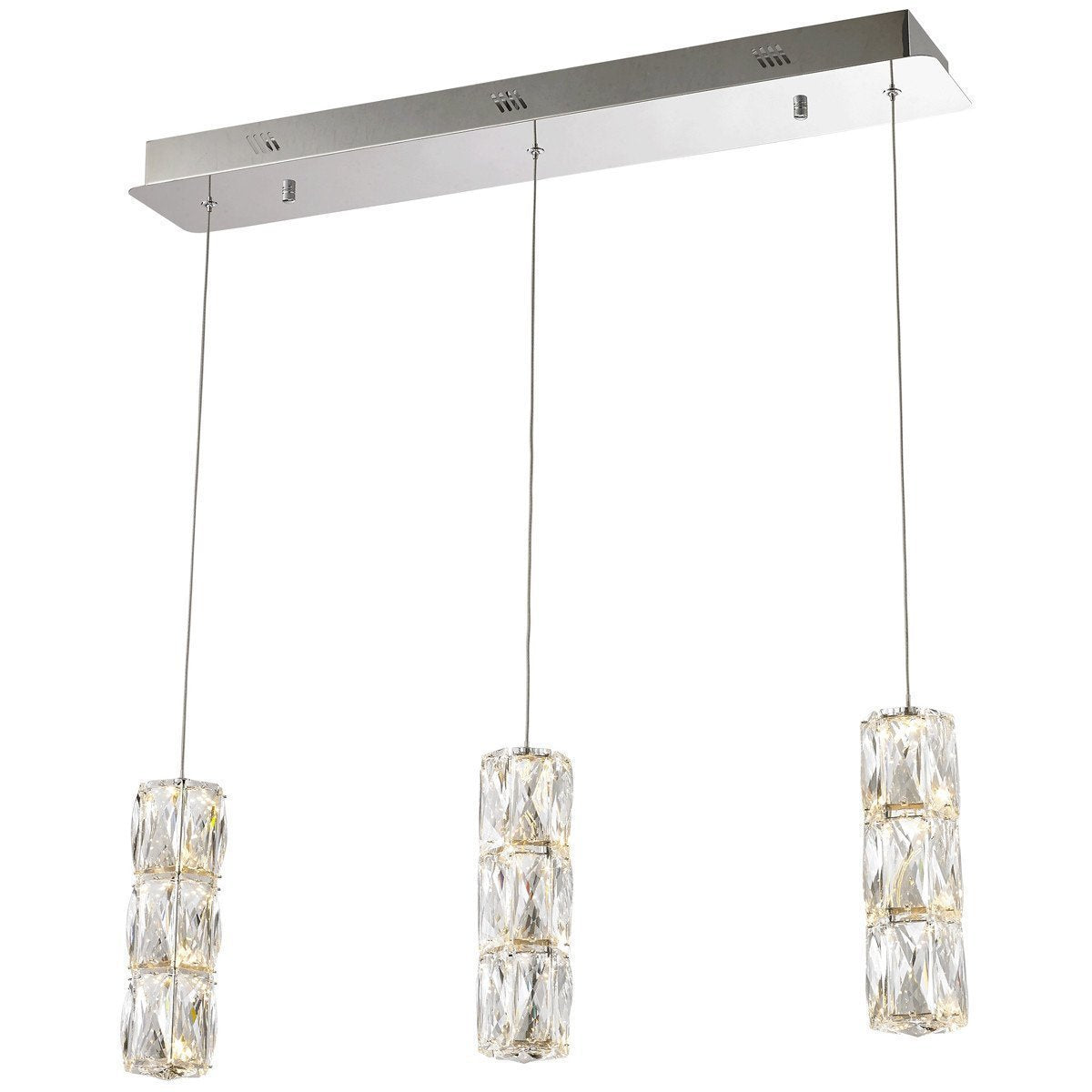 Elegant Lighting Polaris 3 Lights Chrome with Clear Crystal Pendant - Home Elegance USA