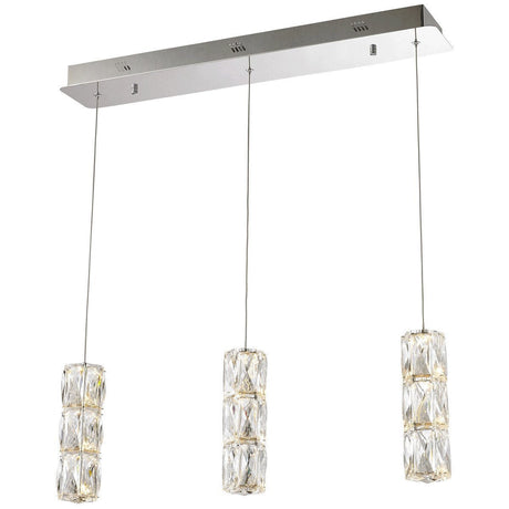 Elegant Lighting Polaris 3 Lights Chrome with Clear Crystal Pendant - Home Elegance USA