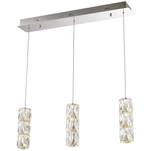 Elegant Lighting Polaris 3 Lights Chrome with Clear Crystal Pendant - Home Elegance USA