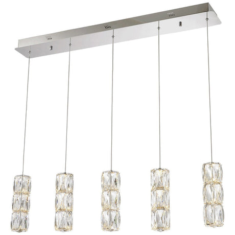 Elegant Lighting Polaris 5 Lights Chrome with Clear Crystal Pendant - Home Elegance USA