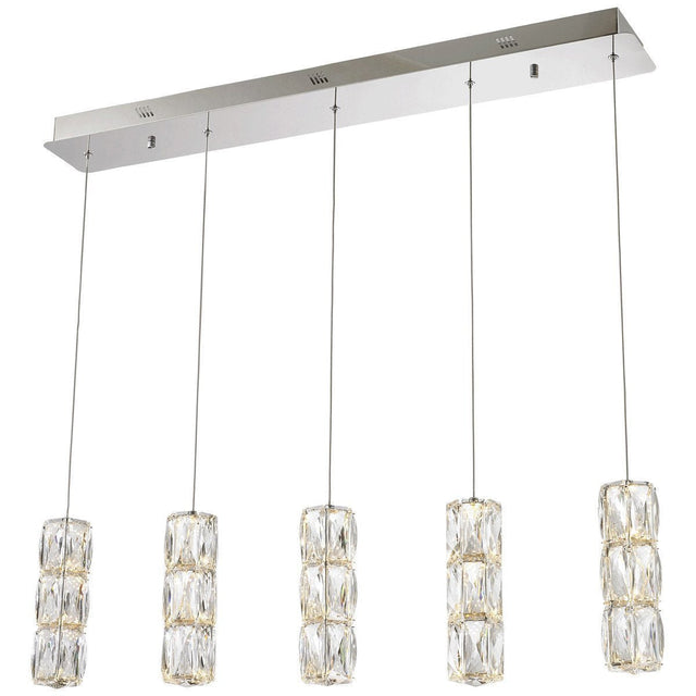 Elegant Lighting Polaris 5 Lights Chrome with Clear Crystal Pendant - Home Elegance USA