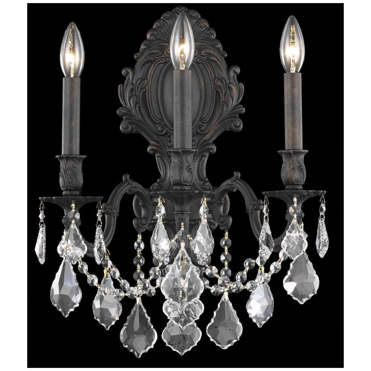 Elegant Lighting Monarch 3 Lights Wall Sconce - Home Elegance USA