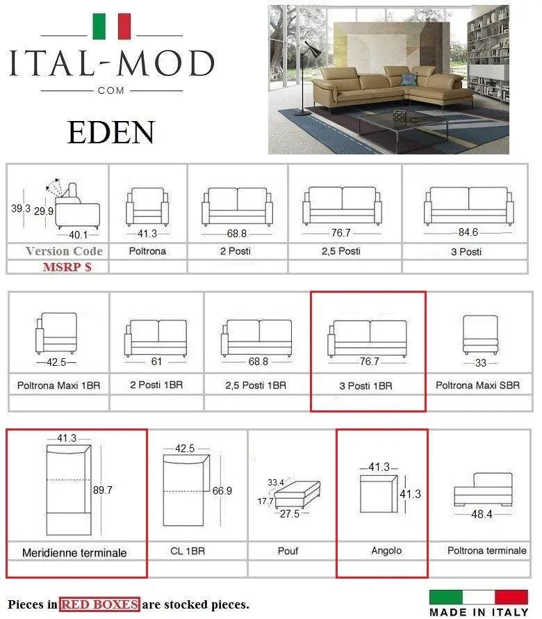 Eden Premium Leather Sectional by J&M Furniture J&M Furniture