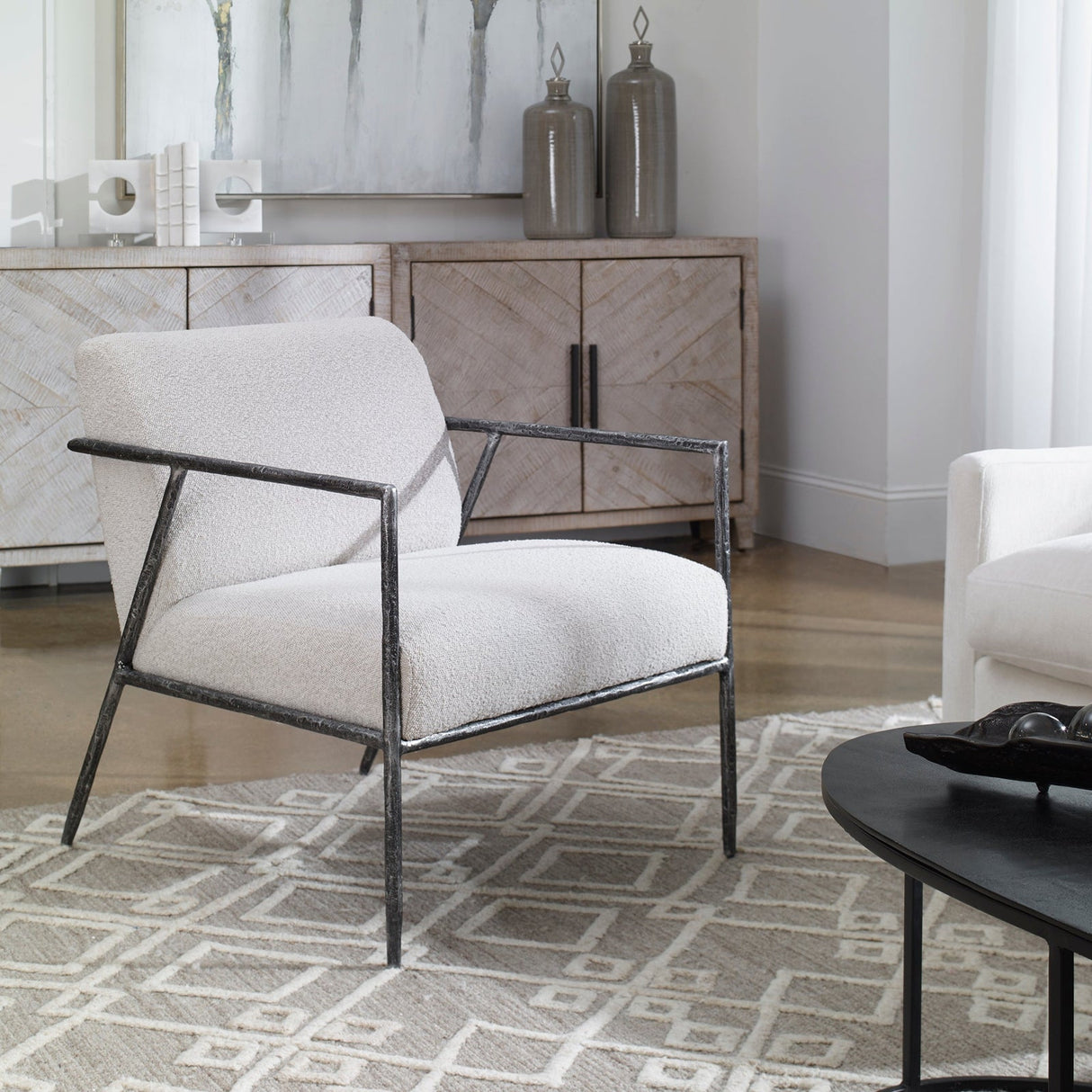 Brisbane Light Gray Accent Chair | Uttermost | Home Elegance USA