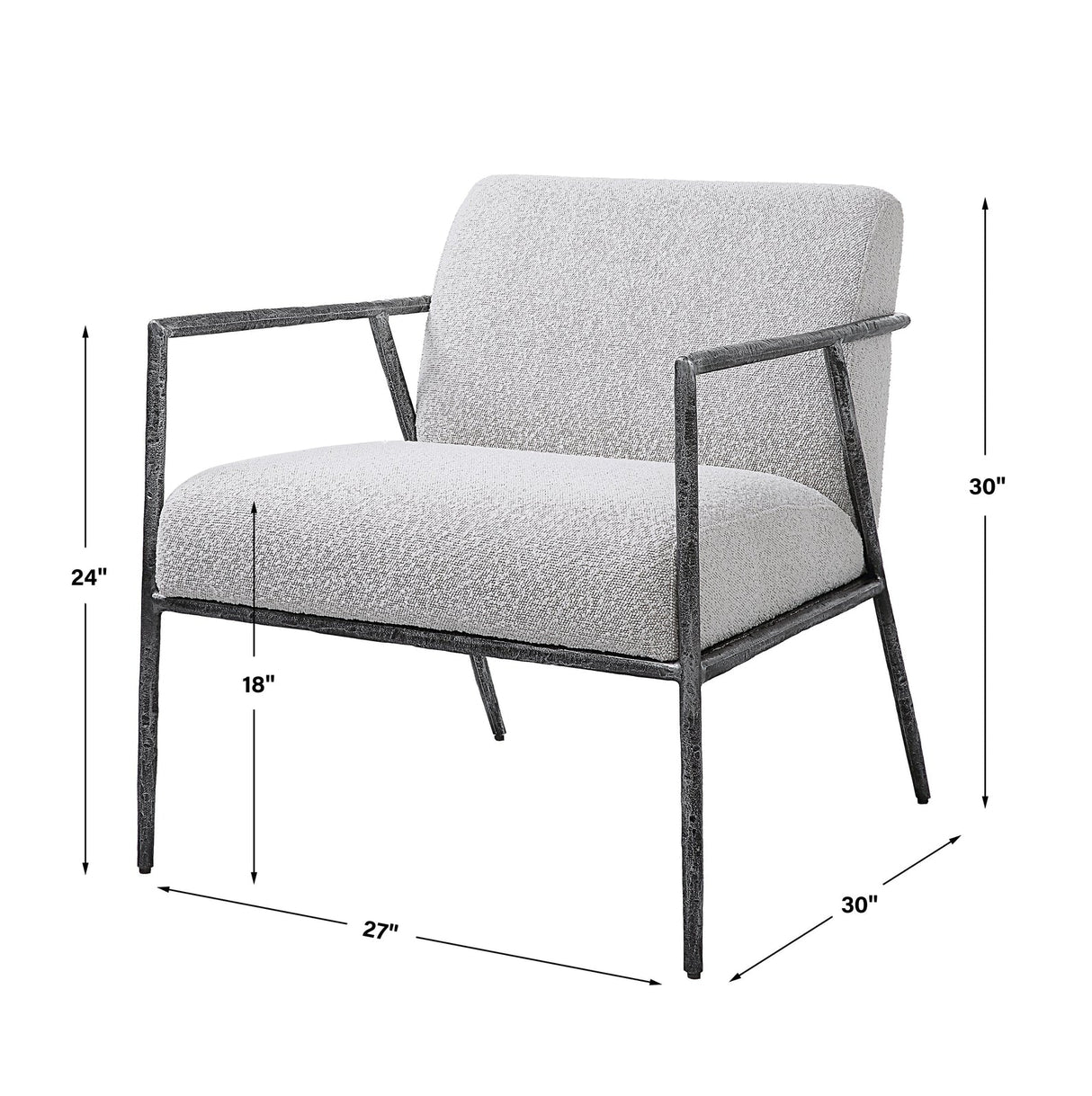 Brisbane Light Gray Accent Chair | Uttermost | Home Elegance USA