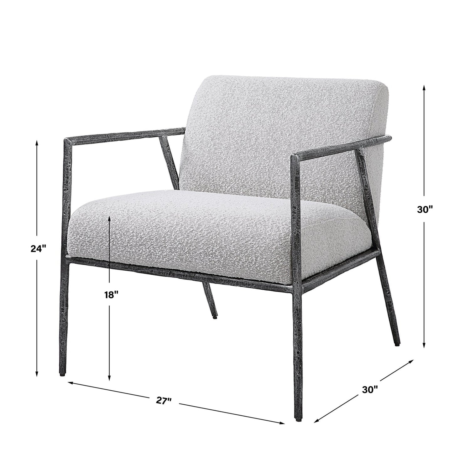 Brisbane Light Gray Accent Chair | Uttermost | Home Elegance USA
