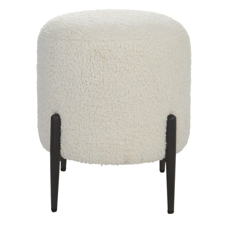 Arles White Shearling Ottoman | Uttermost | Home Elegance USA